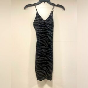 H&M Black Midi Dress with Silver Accents
